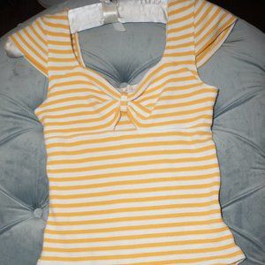 Yellow Striped Altar'd State Bodysuit